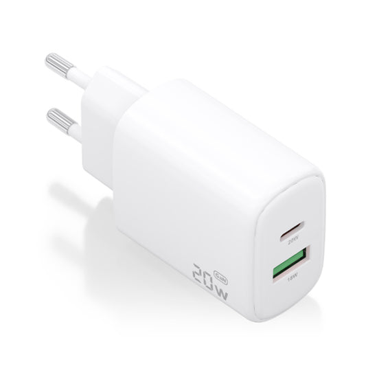 AISENS CARREGADOR GAN 20W 1XUSB-C PD3,0 1XUSB-A QC3,0 BRANCO