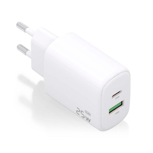 AISENS CARREGADOR 25W 1XUSB-C PD3,0 1XUSB-A QC3,0 BRANCO