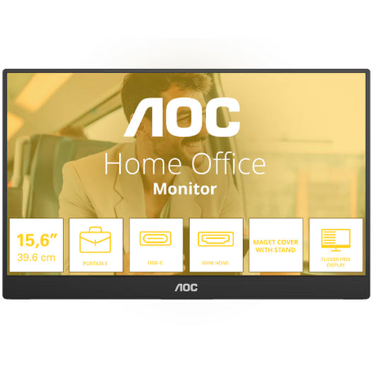 AOC MONITOR PORTATIL IPS 16" (15.6") FHD HDMI USB-C COLUNAS 16T20E2