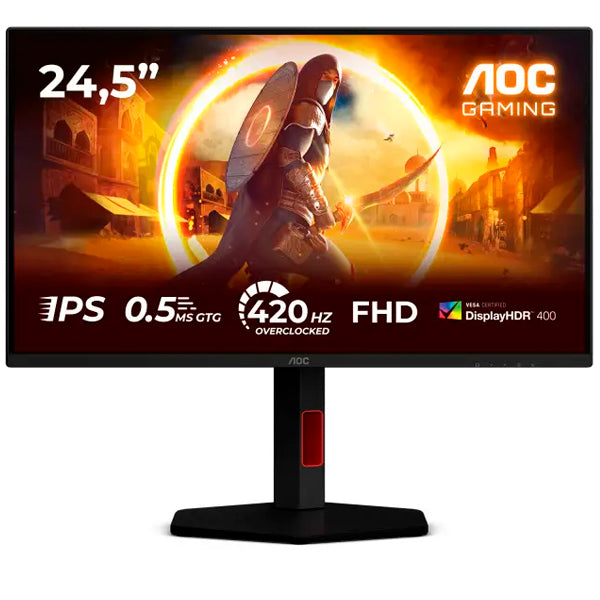AOC MONITOR VA 25" (24.5) FHD 1MS 400HZ HDMI DP USB HAS 25G4KUR