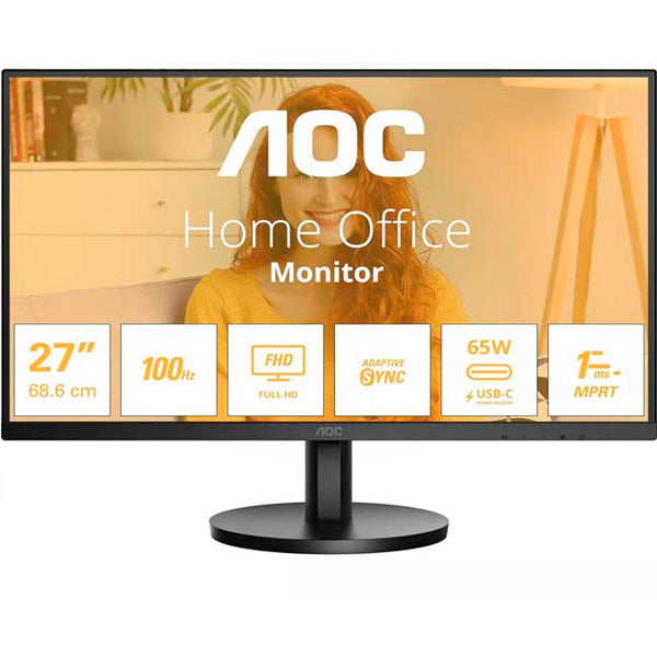 AOC MONITOR IPS 27" FHD 1MS 100HZ HDMI USB-C COLUNAS HAS 27B3CF2