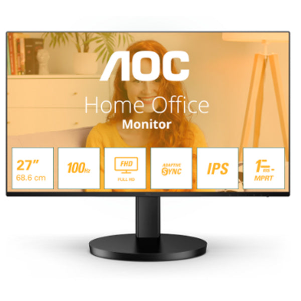 AOC MONITOR IPS 27" 16:9 FHD 1MS 100HZ VGA HDMI COLUNAS 27B3HA2