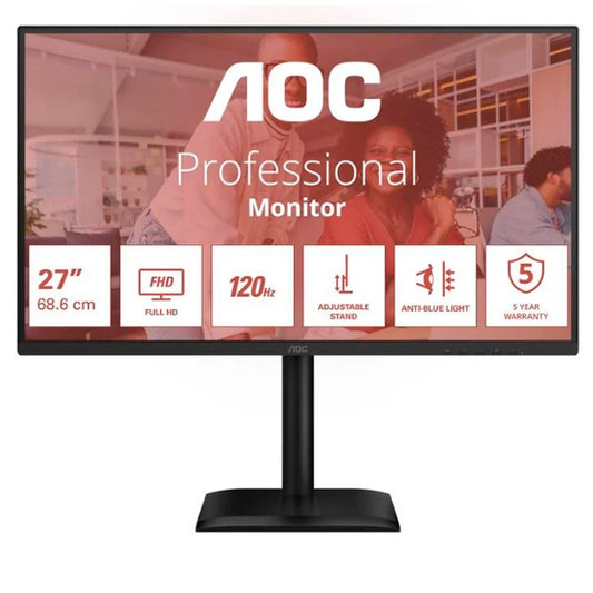 AOC MONITOR IPS 27" FHD 120HZ HDMI DP USB-C COLUNAS HAS PIVOT 27E4CV