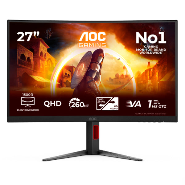 AOC MONITOR FAST VA 27" 16:9 QHD CURVO 1MS 260HZ HDMI DP HAS CQ27G4Z2
