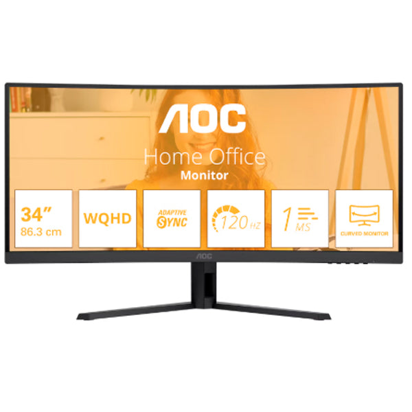 AOC MONITOR VA 34" 21:9 WQHD 120HZ 1MS HDMI DP 34CU34B3E