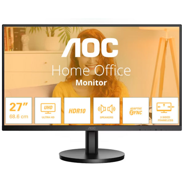 AOC MONITOR VA 27" 16:9 4K UHD HDMI USB COLUNAS U27B3M