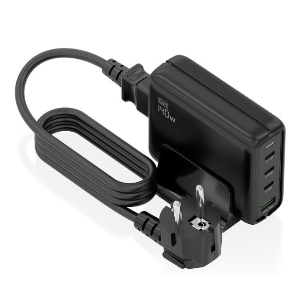 AISENS CARREGADOR DE MESA 140W GAN 3XUSB-C 1XUSB-A PRETO