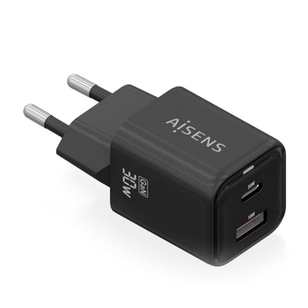 AISENS CARREGADOR GAN 30W 1XUSB-C PD3,0 QC4,0 1XUSB-A QC3,0