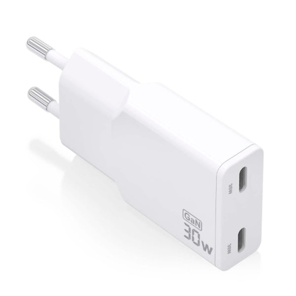 AISENS CARREGADOR GAN ULTRA FINO 30W 2XUSB-C PD3,0 QC4,0