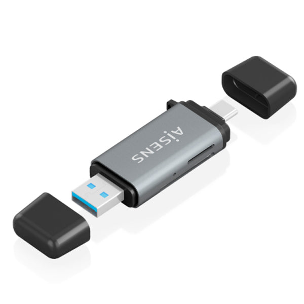 AISENS LEITOR DE CARTÕES SD MICRO SD MMC RS-MMC MMC MICRO USB-A USB-C CINZENTO