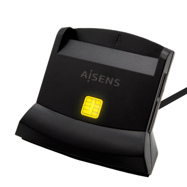 AISENS LEITOR CARTÕES INTELIGENTE DNI USB-C C/ LEITOR DE CARTÕES MEMÓRIA BLACK