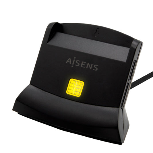 AISENS LEITOR CARTÕES INTELIGENTE DNI USB-C C/ LEITOR DE CARTÕES MEMÓRIA BLACK