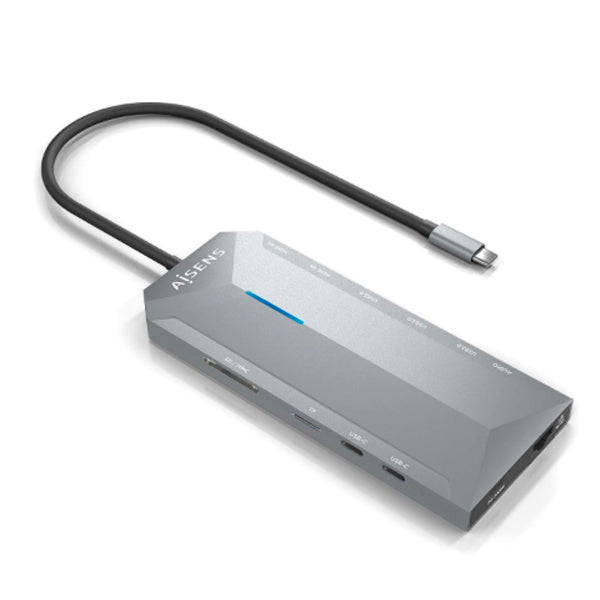 AISENS USB-C DOCK 12 EN 1 USB-C A 2XHDMI 1XRJ45, 3XUSB-A 2XUSB-C 1XUSB-C PD