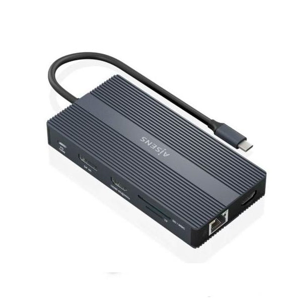 AISENS USB-C DOCK 12 EN 1 USB-C A 2XHDMI 1XDISPLAYPORT 1XRJ45 4XUSB-A 1XUSB