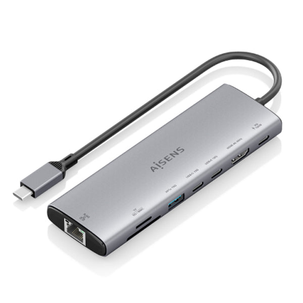 AISENS DOCK USB-C BASE & DUPLICADOR DE PORTAS CINZENTO