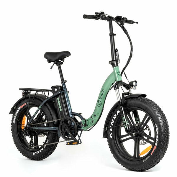 YOUIN BICICLETA URBANA ELÉTRICA PORTO II RODA FAT 20" VERDE