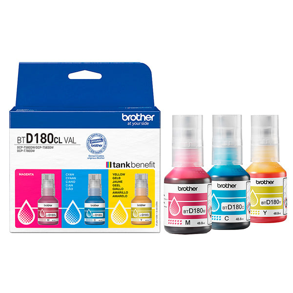 BROTHER PACK DE 3 FRASCOS AZUL/MAGENTA/AMARELO 5K