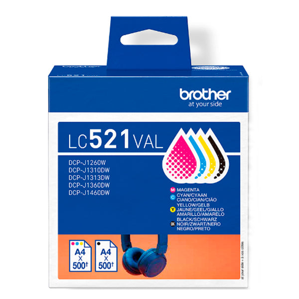 BROTHER TINTEIRO PACK DE 4 LC521VAL