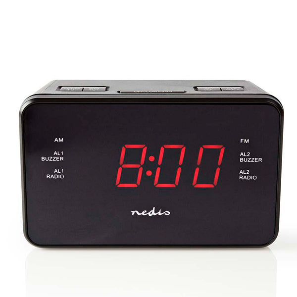 NEDIS RADIO DESPERTADOR LED DISPLAY AM/FM 1X 3,5 AUDIO INPUT BLACK