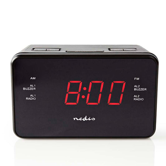 NEDIS RADIO DESPERTADOR LED DISPLAY AM/FM 1X 3,5 AUDIO INPUT BLACK