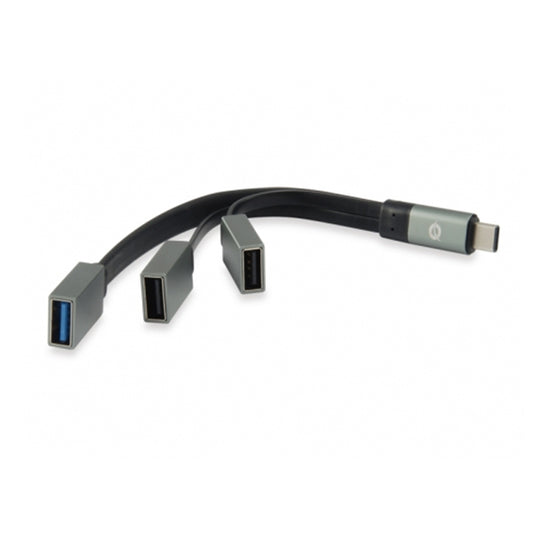 CONCEPTRONIC HUB 3PORT USB-C PARA 1XUSB3.0+ 2XUSB GREY