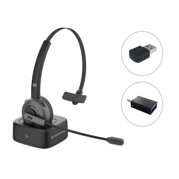 CONCEPTRONIC HEADSET BLUETOOTH NOISE CANCEL C/CHARGING DOCK DONGLE BT