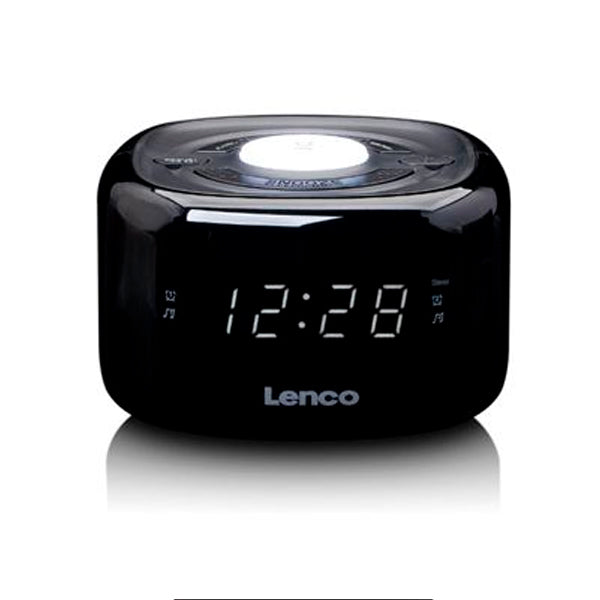 LENCO RADIO DESPERTADOR FM C\ LUZ PRESENÇA PRETO