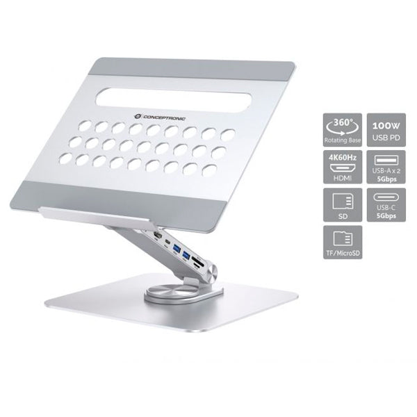 CONCEPTRONIC SUPORTE+ DOCK 1XHDMI 1XUSB-C 2XUSB CR PD100W