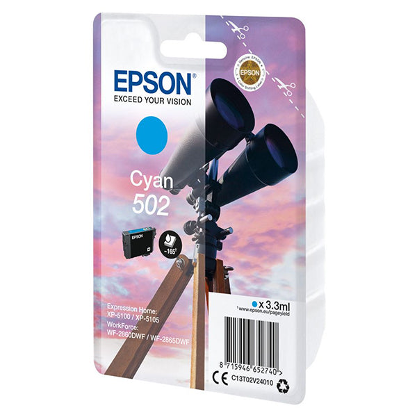 EPSON TINTEIRO AZUL 502 XP5100/105 WF-2860DWF/865DWF C/ALARME