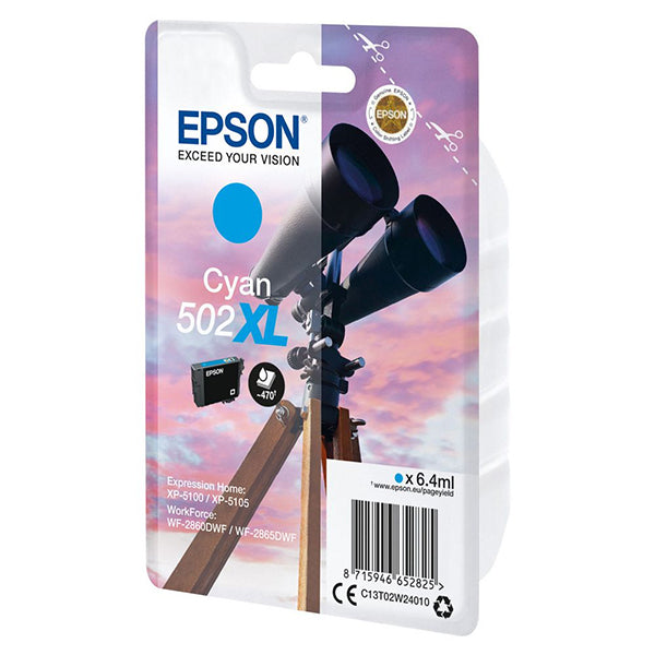 EPSON TINTEIRO AZUL 502XL XP5100/105 WF-2860DWF/865DWF C/ALARME MOQ10