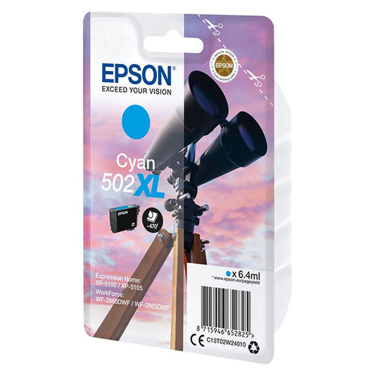 EPSON TINTEIRO AZUL 502XL XP5100/105 WF-2860DWF/865DWF C/ALARME MOQ10