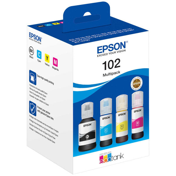 EPSON TINTEIRO PACK 4 CORES 102 ET-47XX/37XX/27XX/15000