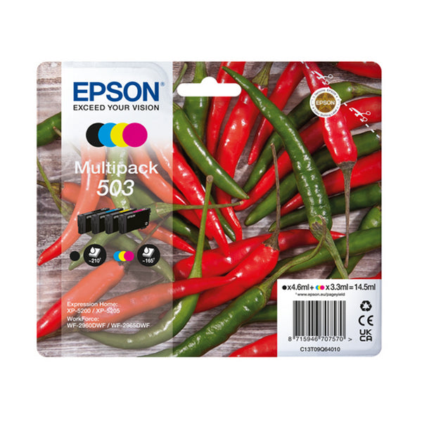 EPSON TINTEIRO PACK 4 CORES 503 XP5200/05/WF2960/65 MOQ 8