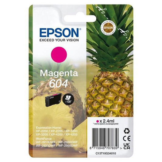 EPSON TINTEIRO MAGENTA 604 XP2200/05/3200/05/4200/05/WF2910/30/35/50 MOQ 10