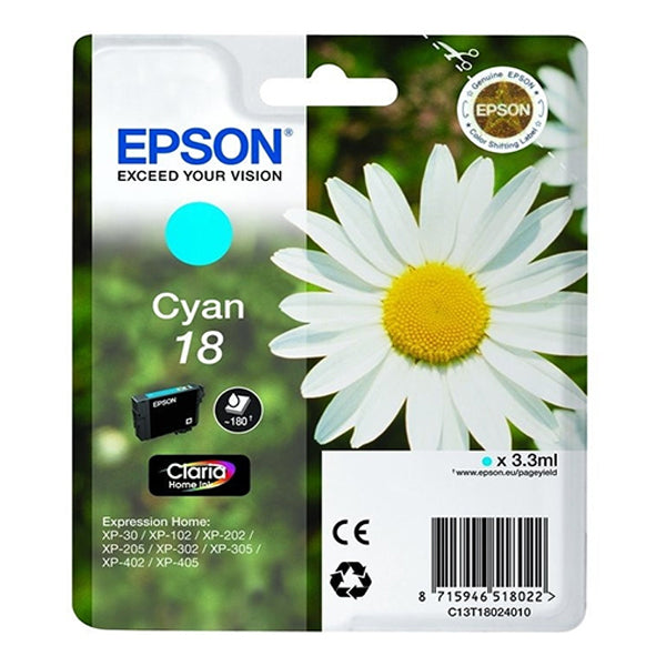 EPSON TINTEIRO AZUL 18XL  XP102/XP205/XP305/XP405 C/ALARME MOQ 10