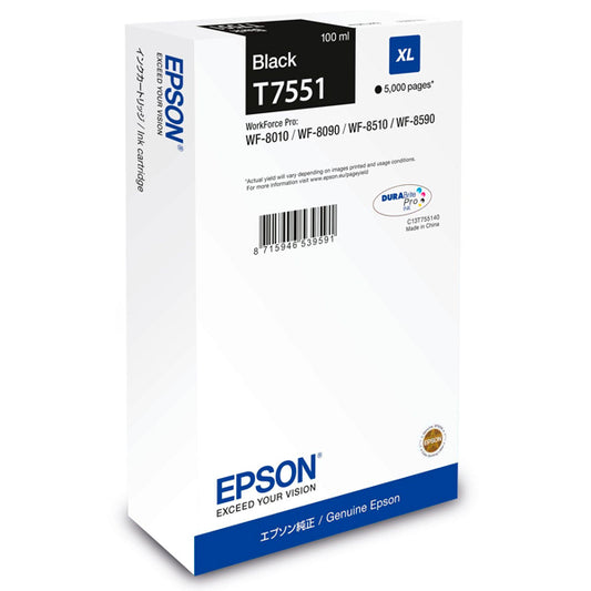 EPSON TINTEIRO PRETO XL T7551 WF-8590/8090/8010/8510