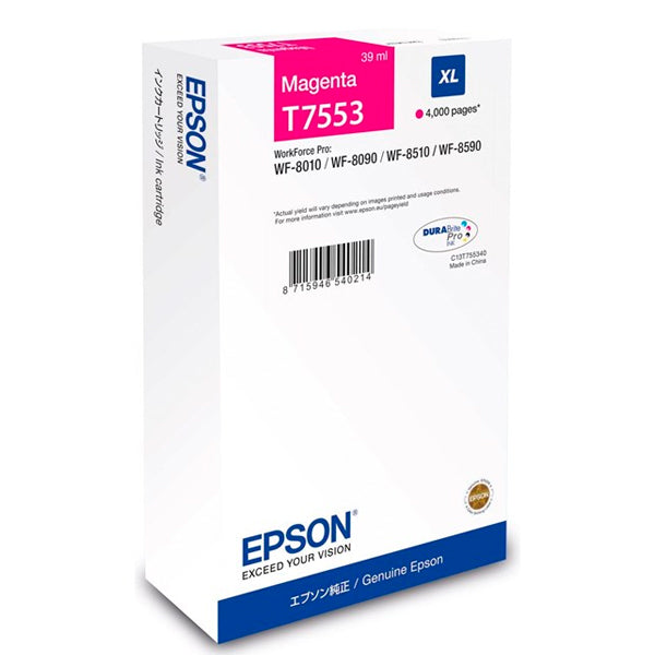 EPSON TINTEIRO MAGENTA XL T7553 WF-8590/8090/8010/8510