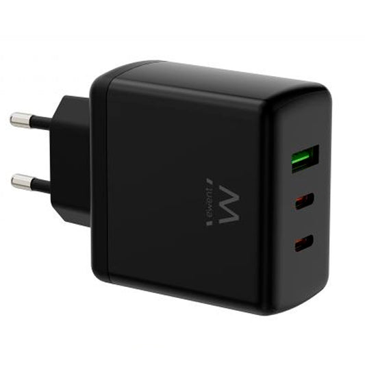 EWENT CARREGADOR GAN 2XUSB-C 1XUSB-A 65W PRETO