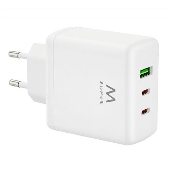 EWENT CARREGADOR GAN 2XUSB-C 1XUSB-A 65W BRANCO