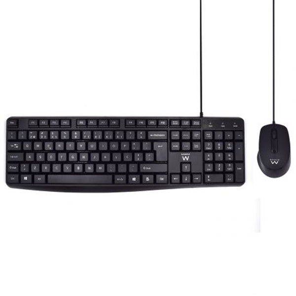EWENT KIT TECLADO E RATO SILENT PT BLACK