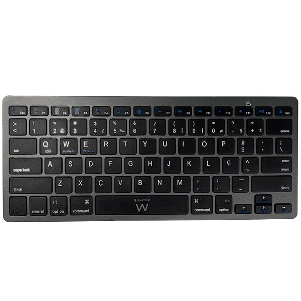 EWENT TECLADO BLUETOOTH IOS ANDROID WIN COMPACT SLIM BLACK PT