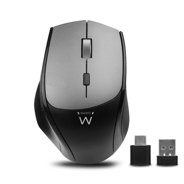 EWENT RATO WIRELESS C/ADAPT USB-C BLACK 2400DPI