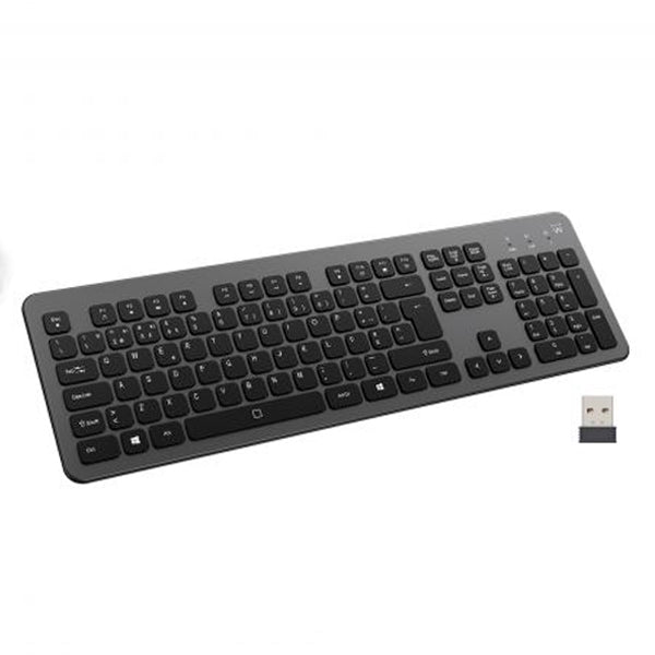 EWENT TECLADO WIRELESS & BLUETOOTH RETROILUMINADO RECARREGAVEL DARK GREY