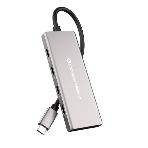 CONCEPTRONIC HUB 4XUSB-C 3XUSB 3.2 PD 100W ALUMINIO