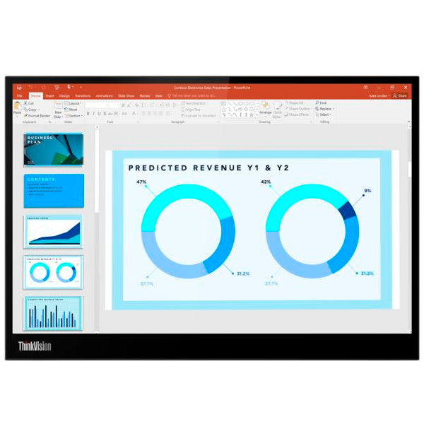 LENOVO THINKVISION M14D 14"  PORT 2.2 (2240X1400) PS 6MS 2X USBC 1DP 300CD 3Y
