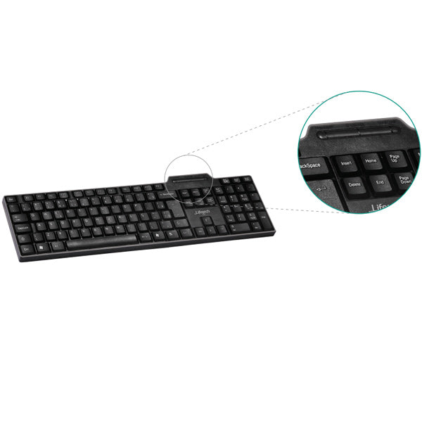 LIFETECH TECLADO  BASIC FIT USB BLACK
