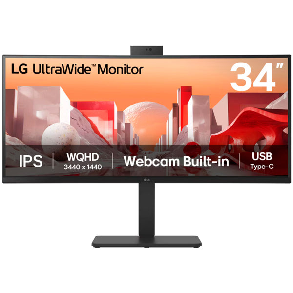 LG MONITOR IPS 34" 21:9 CURVO WQHD HDMI DP USB-C COLUNAS HAS WEBCAM 34BA85QE-B