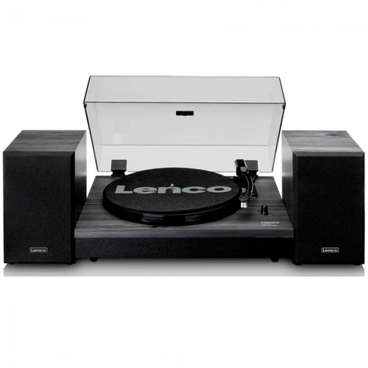 LENCO GIRA-DISCOS VINYL C\ BLUETOOTH E CONJUNTO DE COLUNAS PRETO
