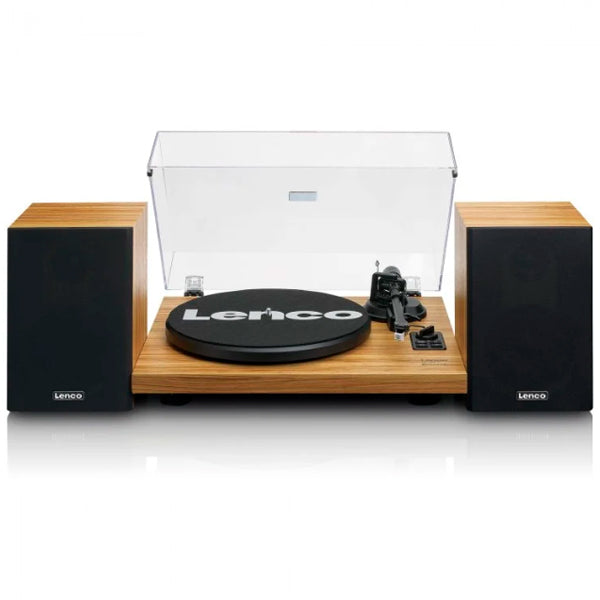 LENCO GIRA-DISCOS VINYL C\ PRE.AMPLIFIC.  E CONJUNTO DE COLUNAS MADEIRA