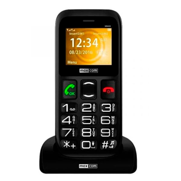 MAXCOM PHONE 2G DUAL SIM 1.77" BOTAO SOS USB-C DESKTOP CHARGER BLACK MM426SE